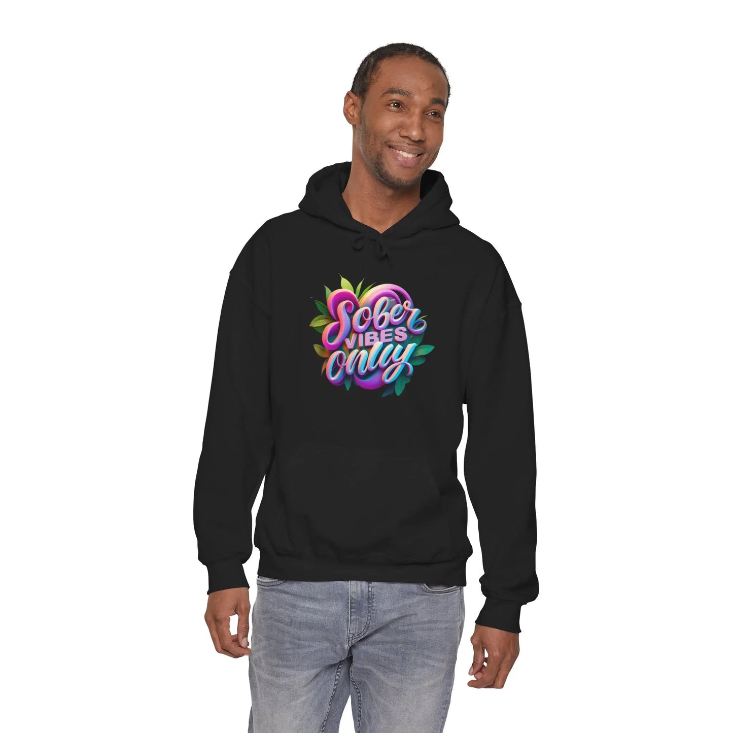 Sober Vibes Only Recovery Hoodie | SoberSips Mindful Lifestyle Apparel Printify