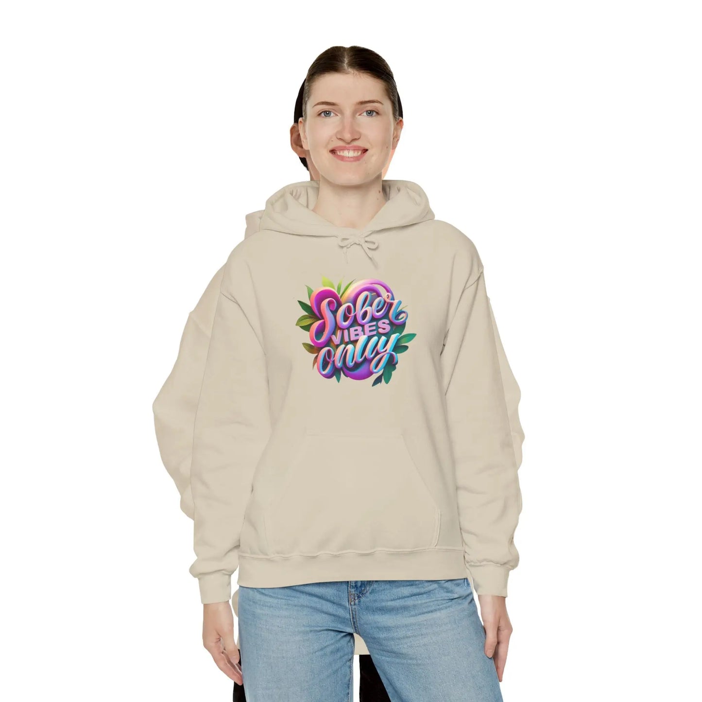 Sober Vibes Only Recovery Hoodie | SoberSips Mindful Lifestyle Apparel Printify