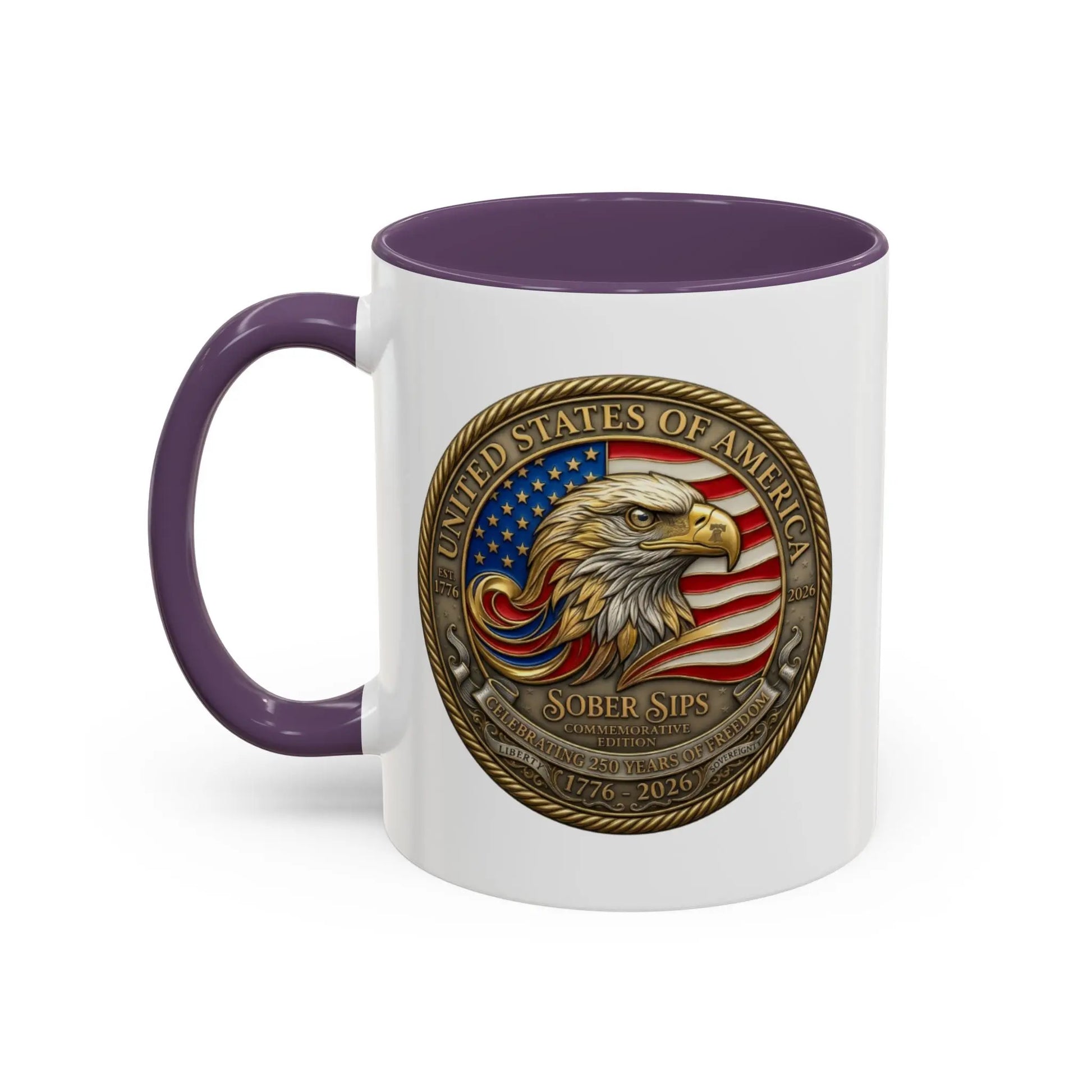 SoberSips Liberty Coffee Mug – USA 250 anniversary sobriety themed gift