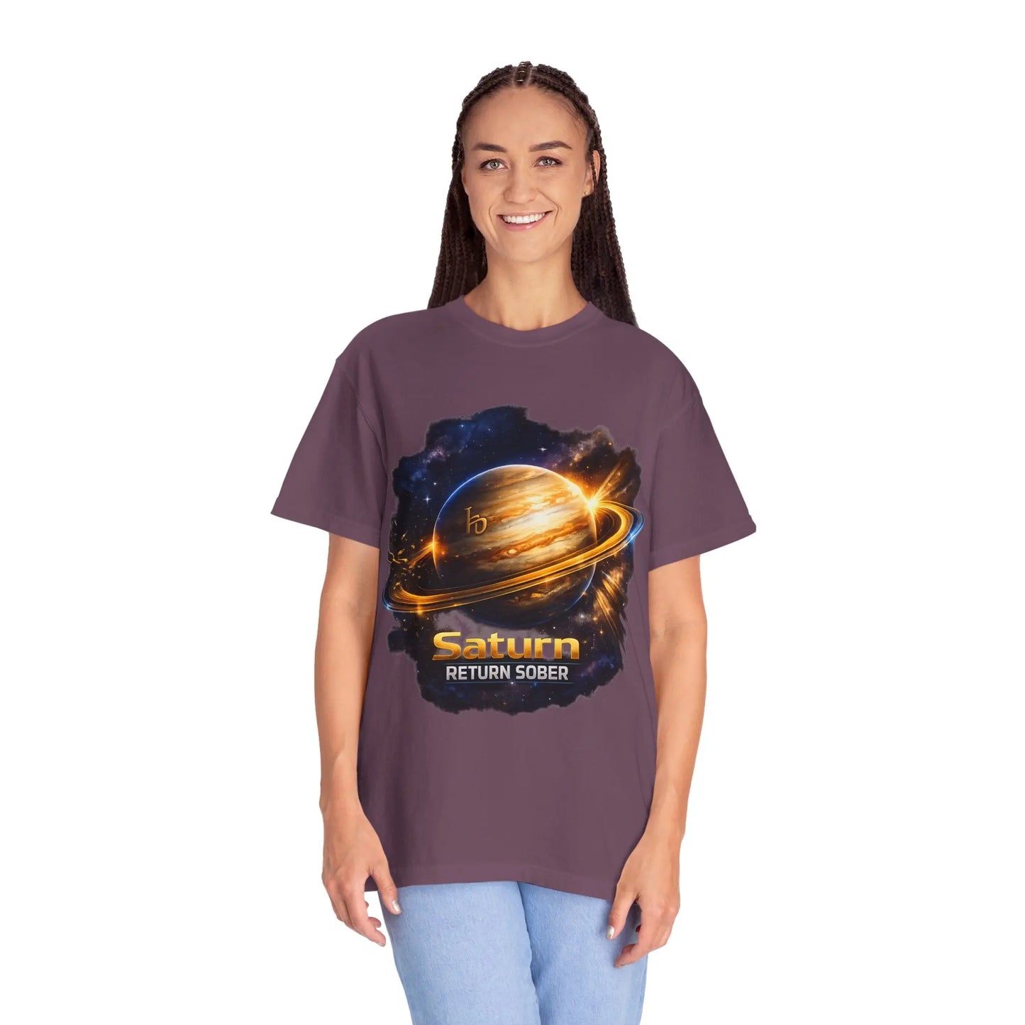 Sober Through the Saturn Return T-Shirt — '' Spiritual Astrology Tee - SoberSips_Recovery&Zodiac Printify