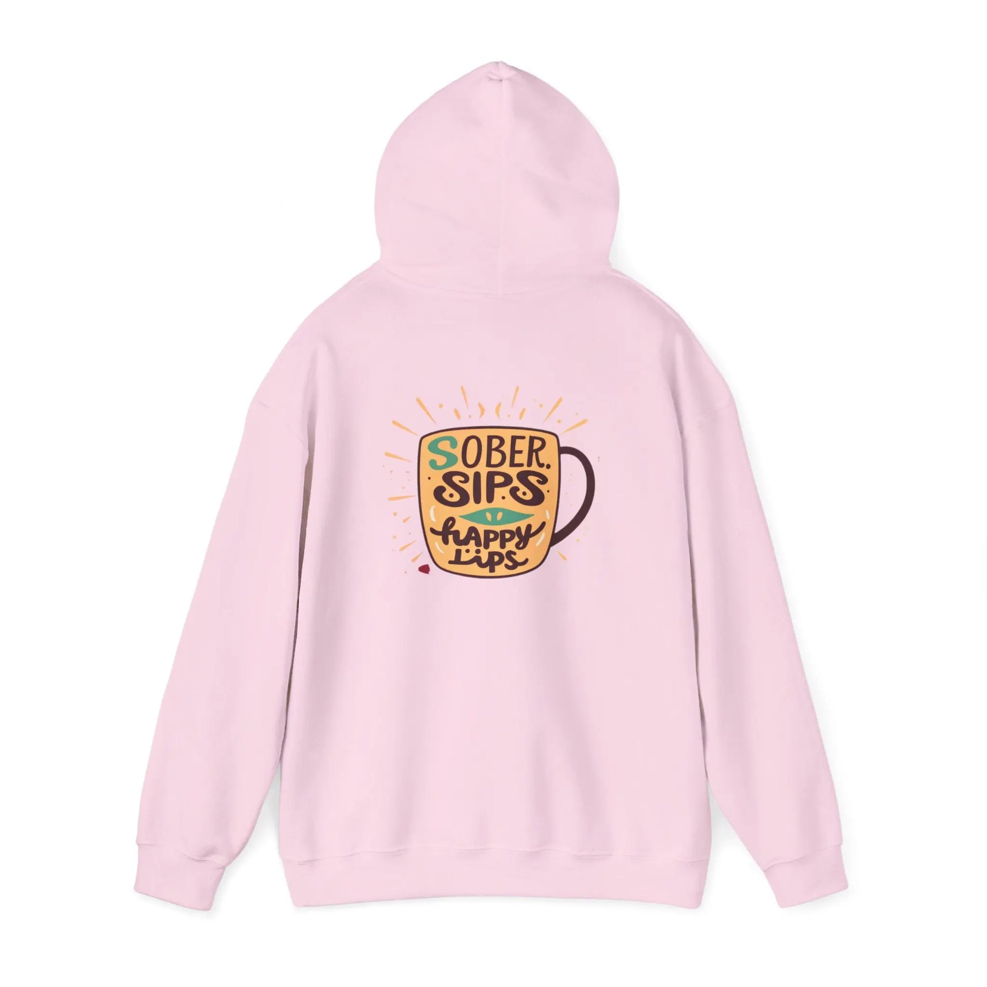 Horse Rider Graphic Hoodie — "SoberSips, Happy Lips" Coffee Backprint Printify