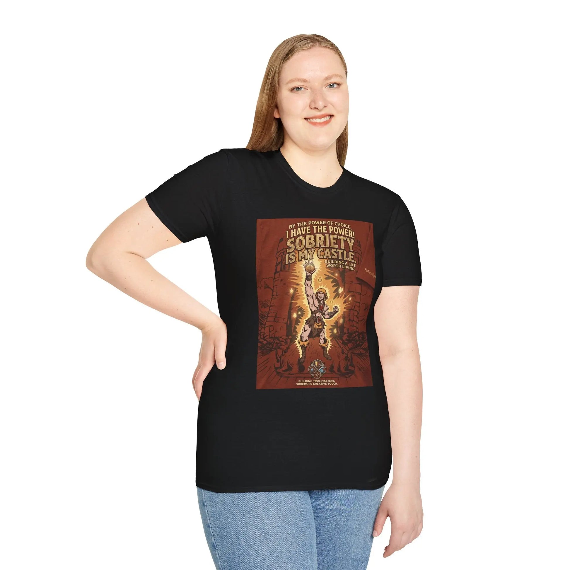 Sobriety Graphic T‑Shirt — "I Have the Power!" SoberSips Recovery Tee Printify