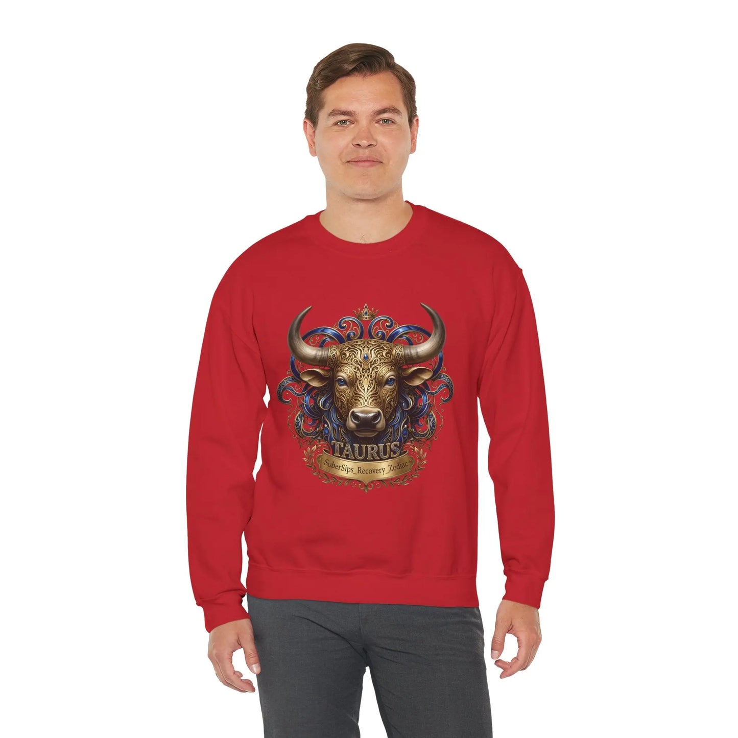 Taurus Zodiac Sweatshirt — Ornate Bull Astrology Crewneck Printify