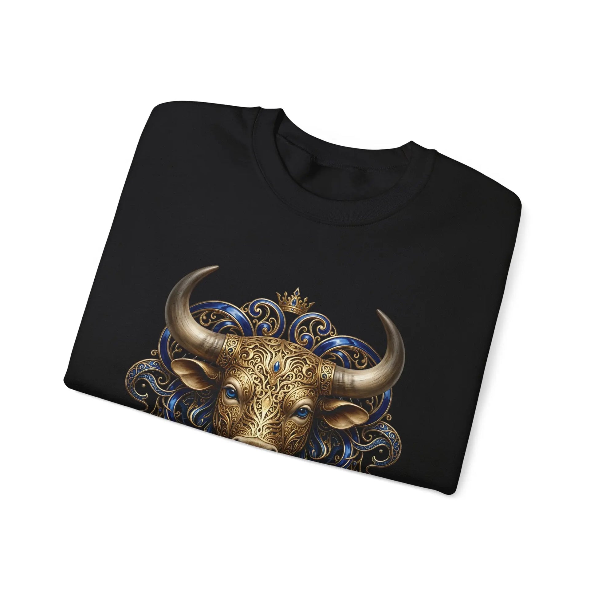 Taurus Zodiac Sweatshirt — Ornate Bull Astrology Crewneck Printify