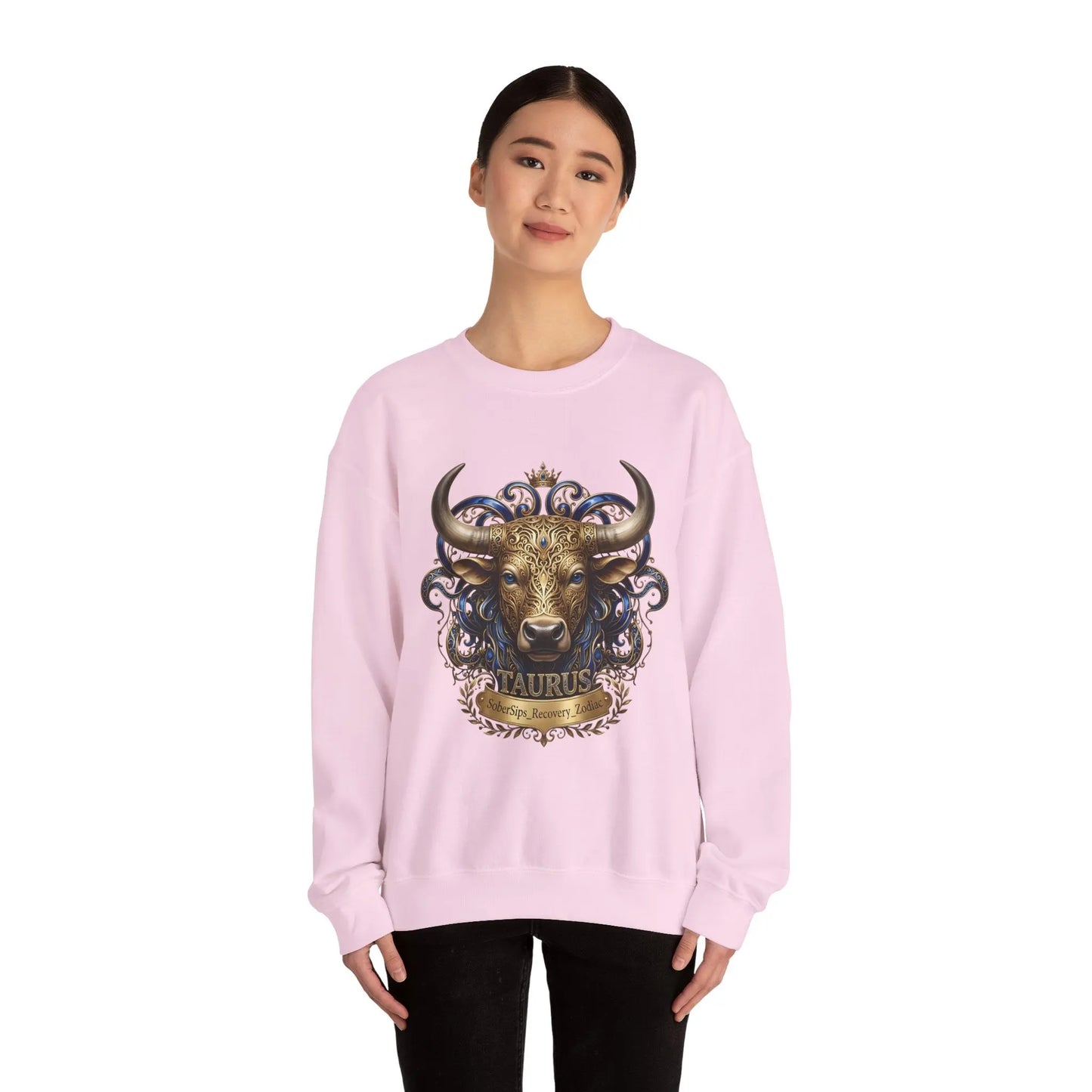Taurus Zodiac Sweatshirt — Ornate Bull Astrology Crewneck Printify