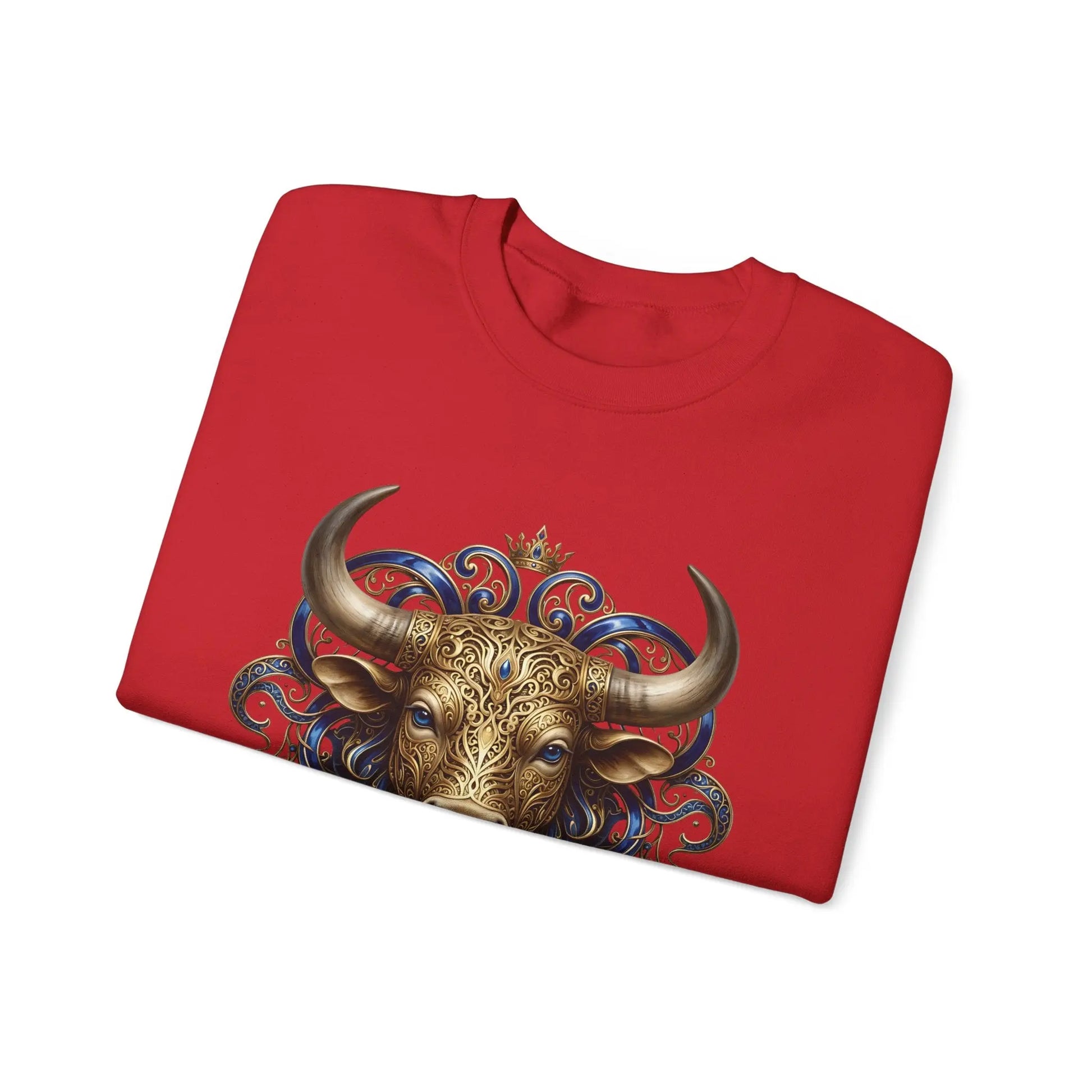 Taurus Zodiac Sweatshirt — Ornate Bull Astrology Crewneck Printify
