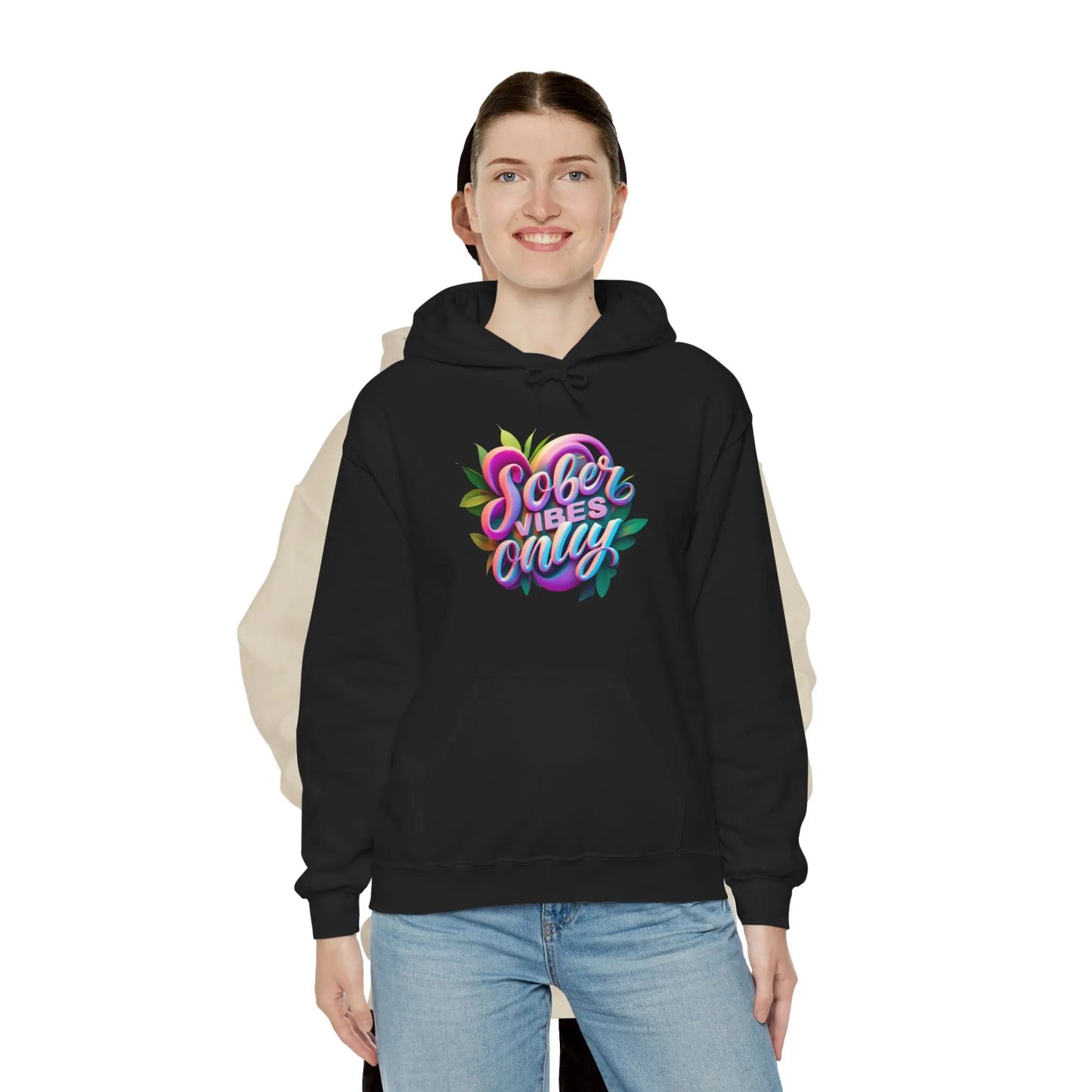 Sober Vibes Only Recovery Hoodie | SoberSips Mindful Lifestyle Apparel Printify