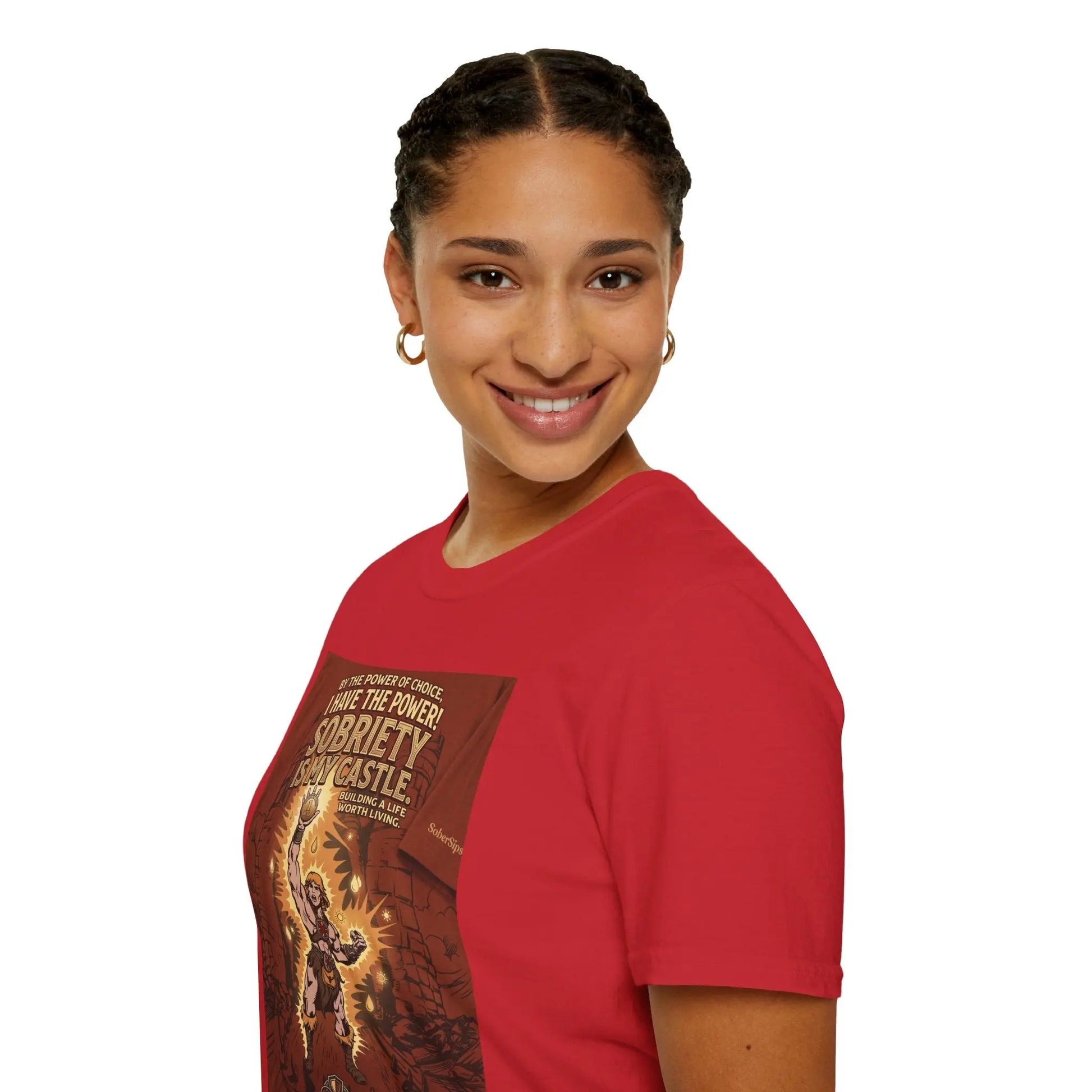 Sobriety Graphic T‑Shirt — "I Have the Power!" SoberSips Recovery Tee Printify