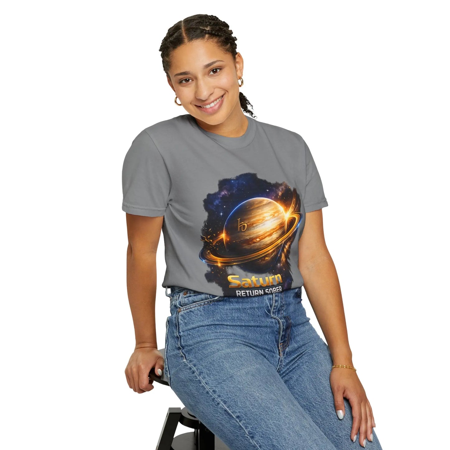 Sober Through the Saturn Return T-Shirt — '' Spiritual Astrology Tee - SoberSips_Recovery&Zodiac Printify