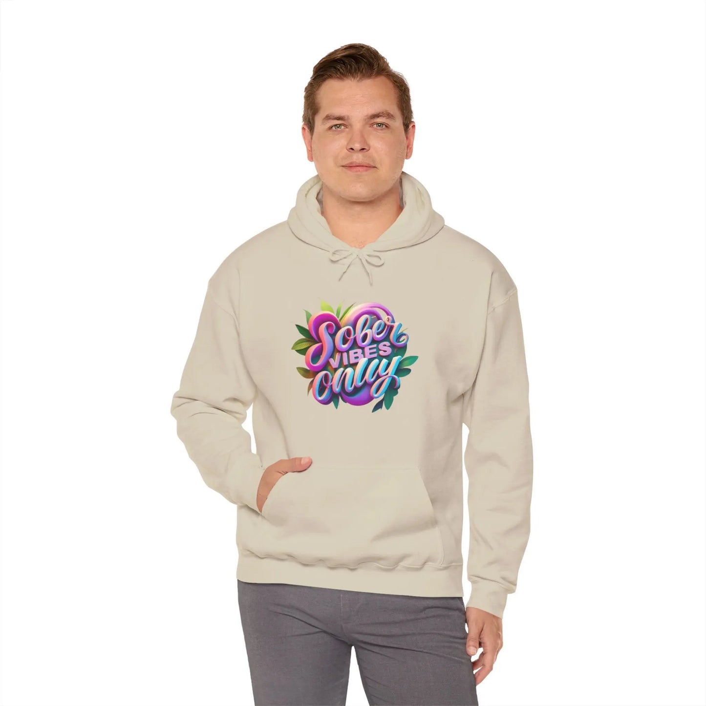 Sober Vibes Only Recovery Hoodie | SoberSips Mindful Lifestyle Apparel Printify