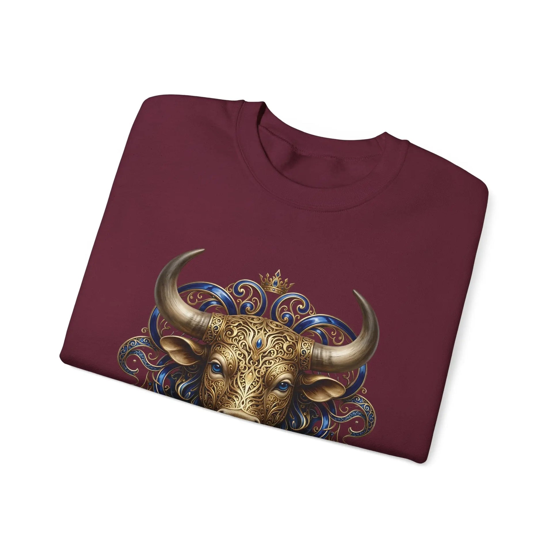 Taurus Zodiac Sweatshirt — Ornate Bull Astrology Crewneck Printify
