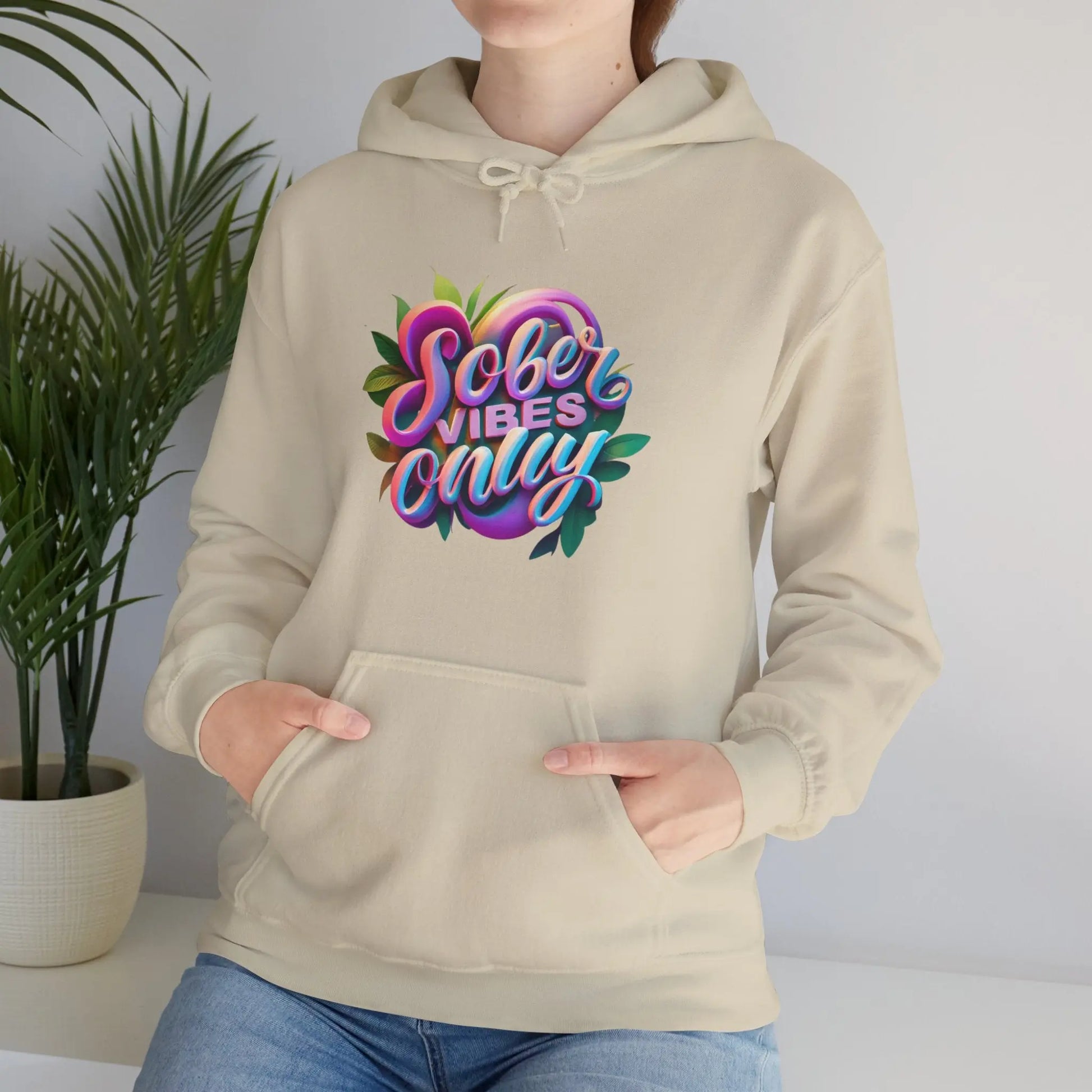 Sober Vibes Only Recovery Hoodie | SoberSips Mindful Lifestyle Apparel Printify