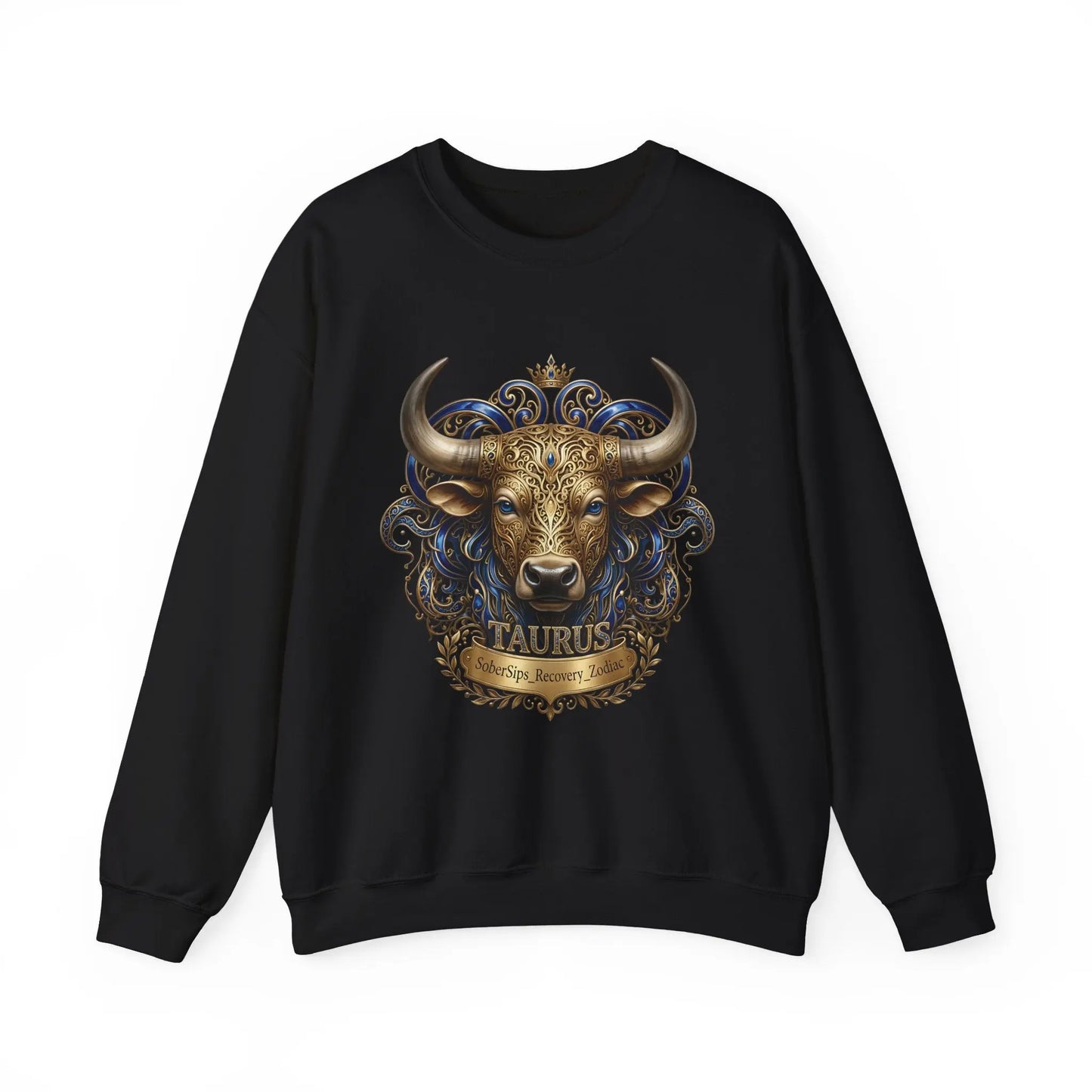 Taurus Zodiac Sweatshirt — Ornate Bull Astrology Crewneck Printify