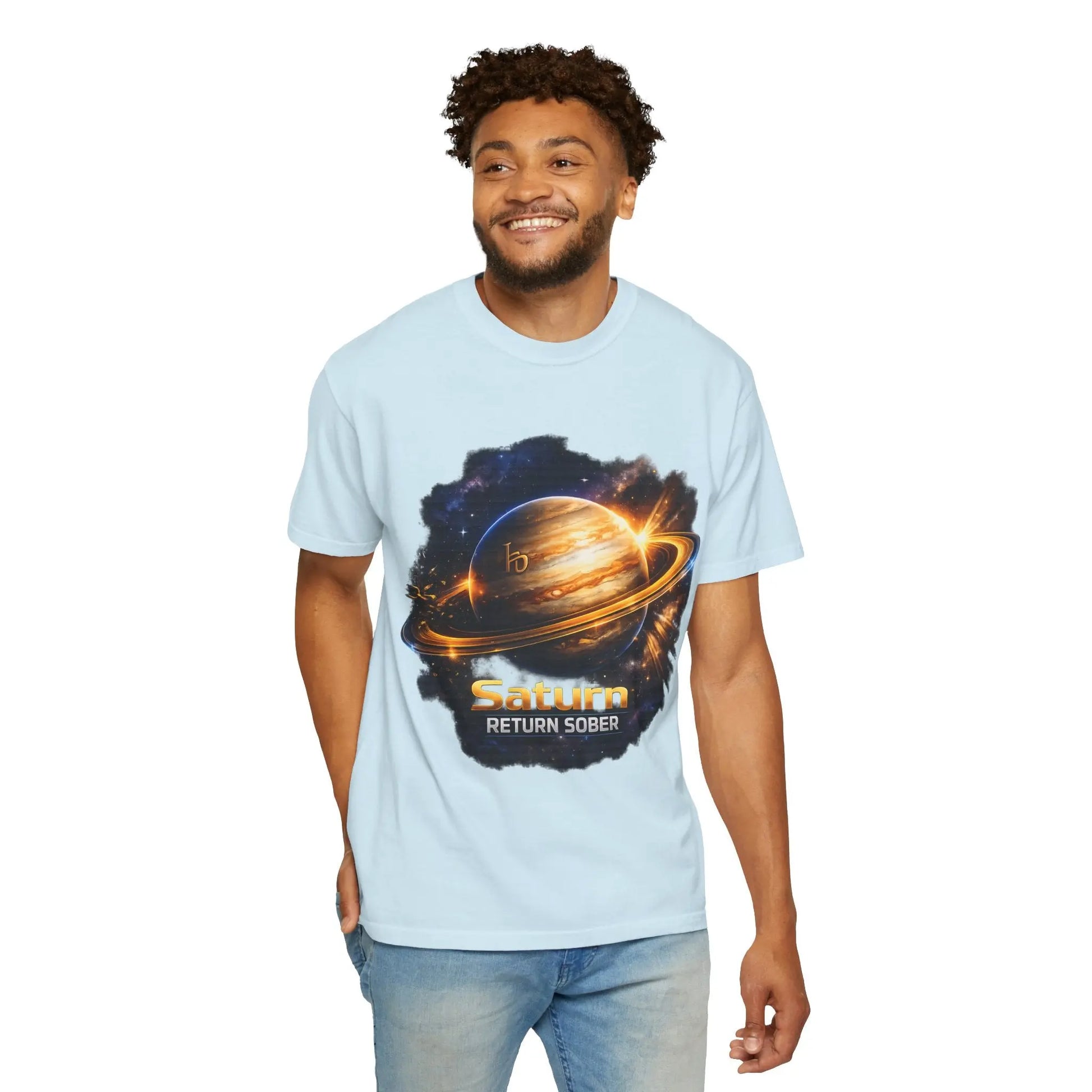 Sober Through the Saturn Return T-Shirt — '' Spiritual Astrology Tee - SoberSips_Recovery&Zodiac Printify