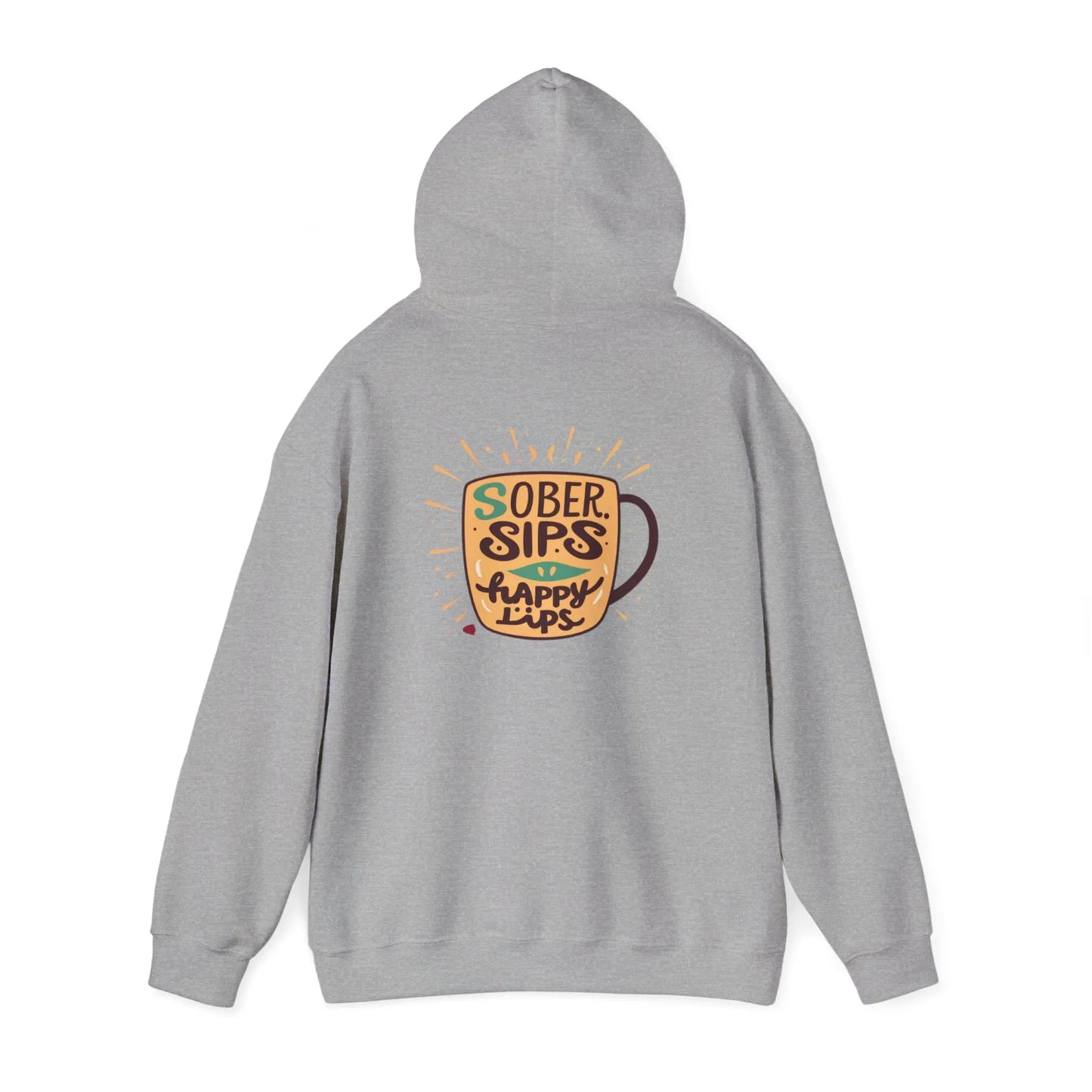 Horse Rider Graphic Hoodie — "SoberSips, Happy Lips" Coffee Backprint Printify
