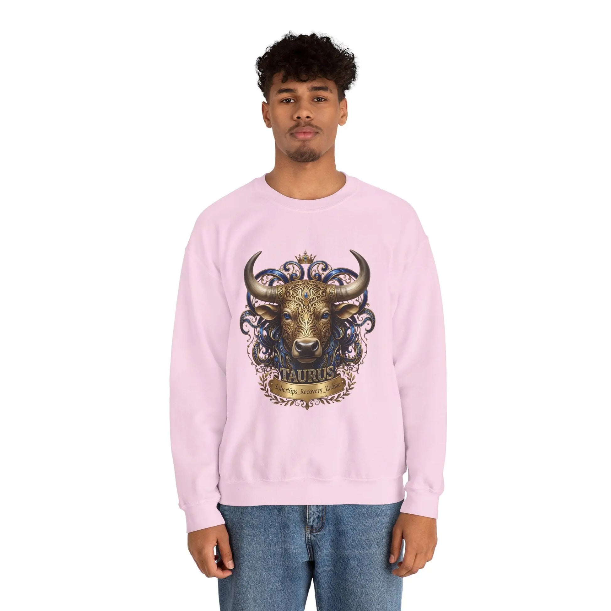 Taurus Zodiac Sweatshirt — Ornate Bull Astrology Crewneck Printify