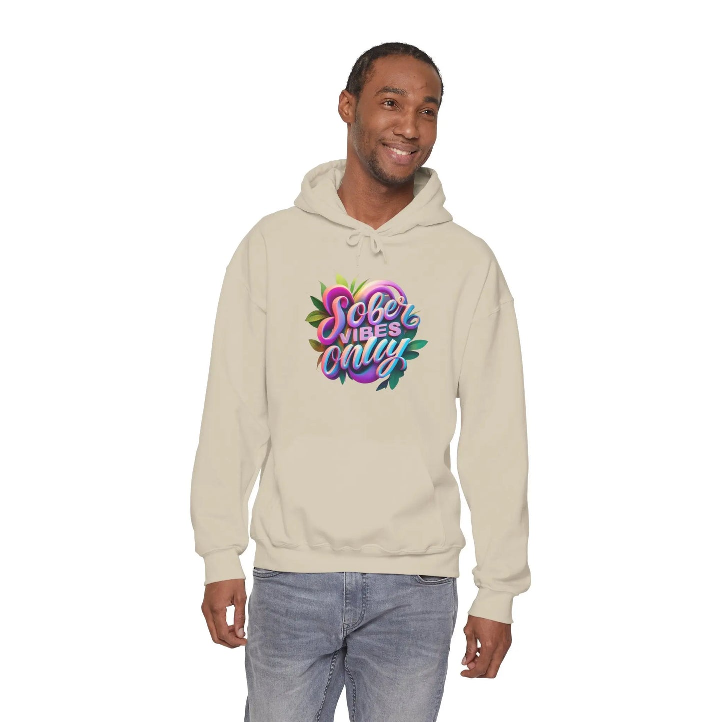 Sober Vibes Only Recovery Hoodie | SoberSips Mindful Lifestyle Apparel Printify