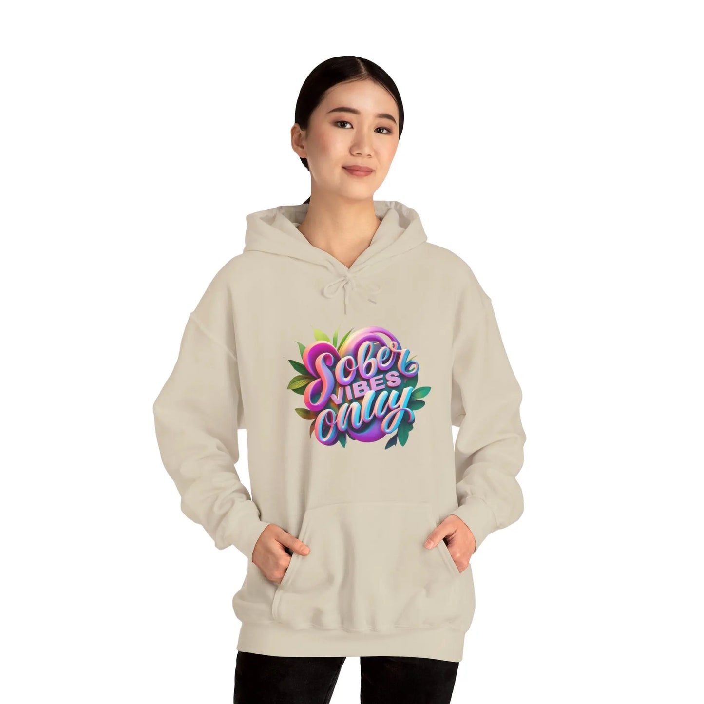 Sober Vibes Only Recovery Hoodie | SoberSips Mindful Lifestyle Apparel Printify