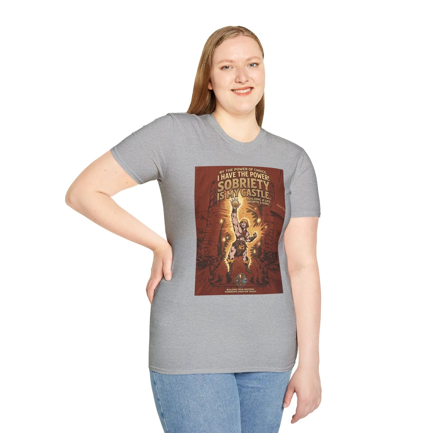 Sobriety Graphic T‑Shirt — "I Have the Power!" SoberSips Recovery Tee Printify