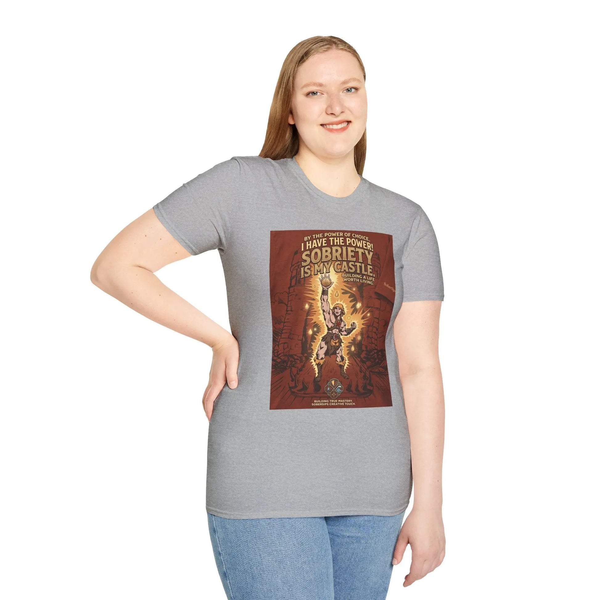 Sobriety Graphic T‑Shirt — "I Have the Power!" SoberSips Recovery Tee Printify