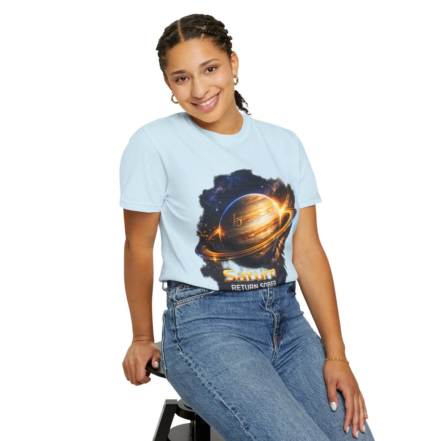 Sober Through the Saturn Return T-Shirt — '' Spiritual Astrology Tee - SoberSips_Recovery&Zodiac Printify