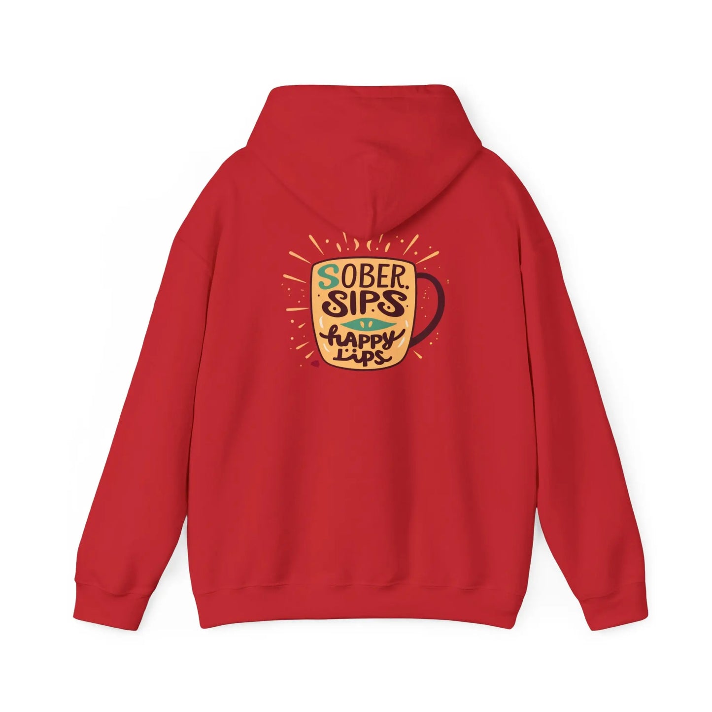 Horse Rider Graphic Hoodie — "SoberSips, Happy Lips" Coffee Backprint Printify