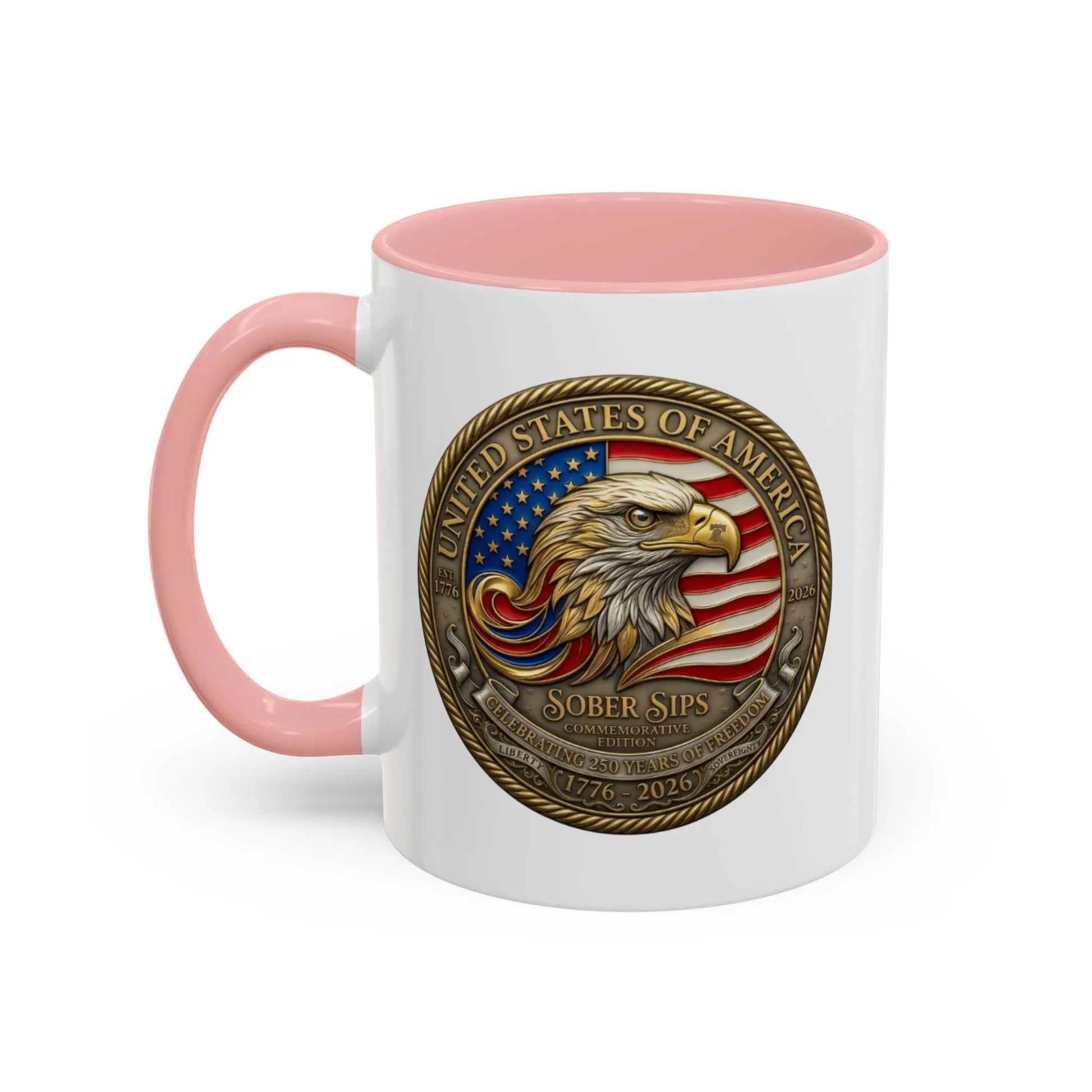 SoberSips patriotic coffee mug – USA 250th anniversary liberty design